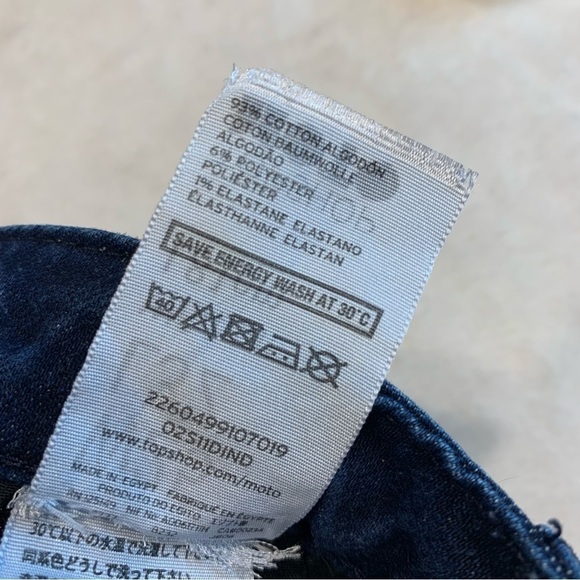 EU Topshop Moto Baxter High Rise Blue Denim Skinny Jeans - Picture 9 of 13